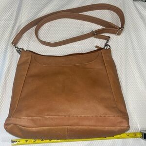 Tan Leather Shoulder Crossbody for concealed LTC